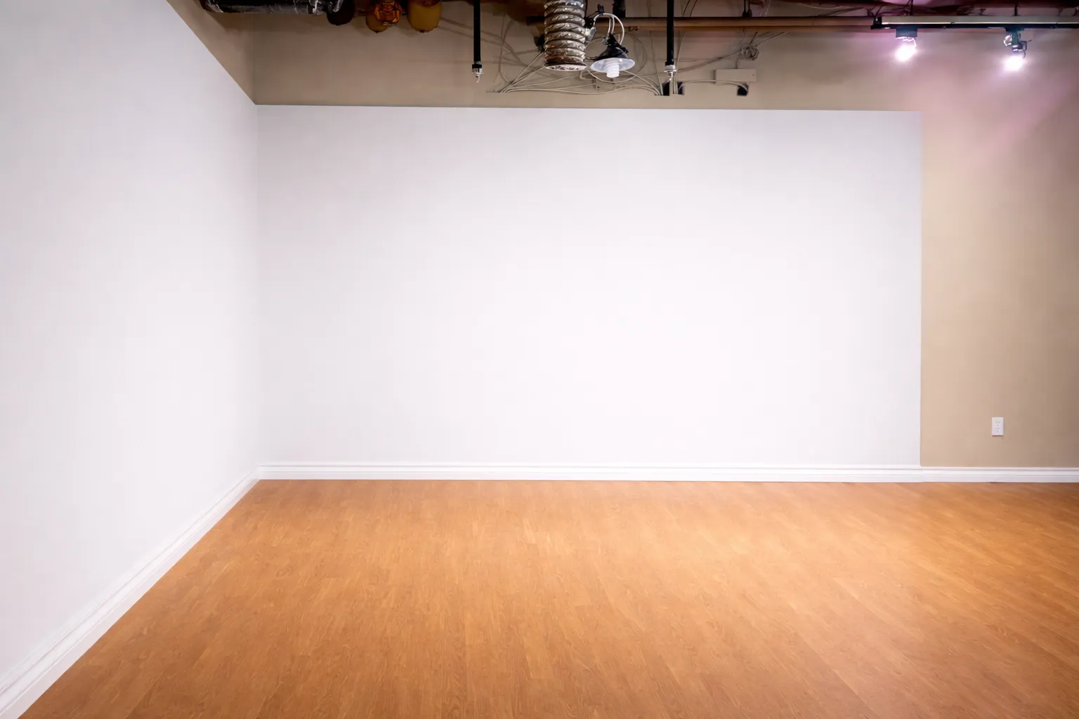 Modern recording environment with colorful ambient lights